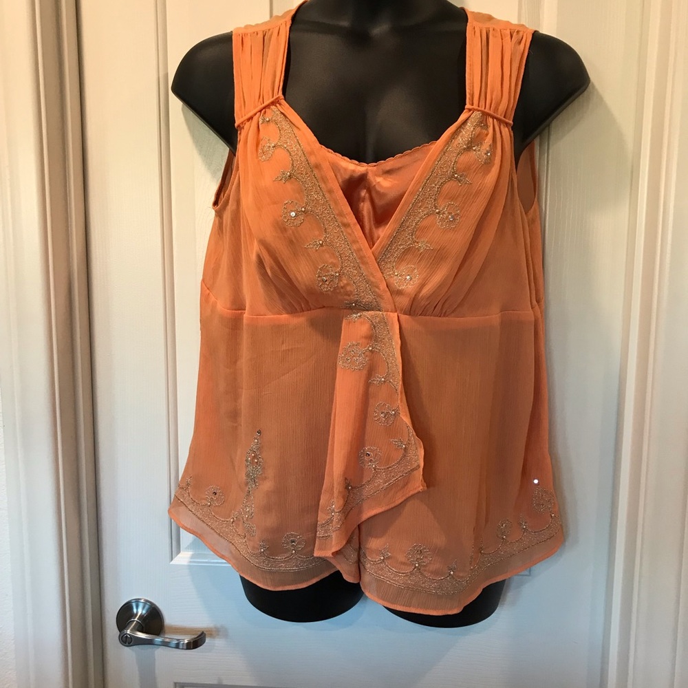 Lane Bryant Orange Sleeveless Blouse